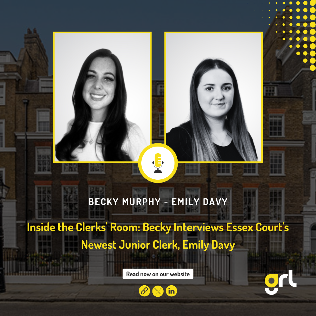 Emily Cheree Interview Inside the Clerks' Room: Emily Davy on Starting at Essex Court - GRL Legal